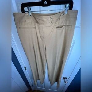 Ann Taylor Loft Women’s 14 Maria Camel Wide Leg Rayon Trouser Dress Pants XL
